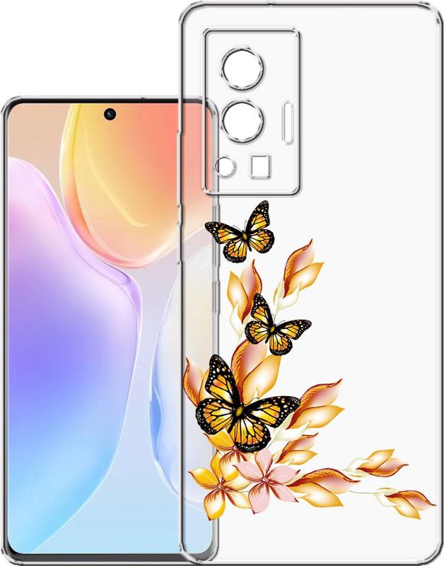 HANIRY Back Cover for Vivo X70 Pro / V2105 back cover / BUTTERFLY / Designer / PNG_91  (Multicolor, Flexible, Silicon, Pack of: 1)