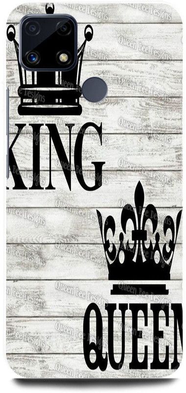FRONK Back Cover for Realme C25s, RMX3197, KING, QUEEN, RAJA, RAANI, PRINCE, PRINCESS  (White, Hard Case, Pack of: 1)