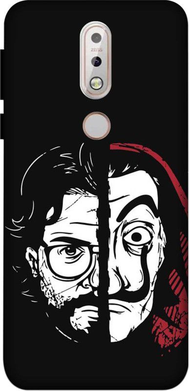 NDCOM Back Cover for NOKIA 7.1 Professor And Mask Printed  (Multicolor, Hard Case, Pack of: 1)