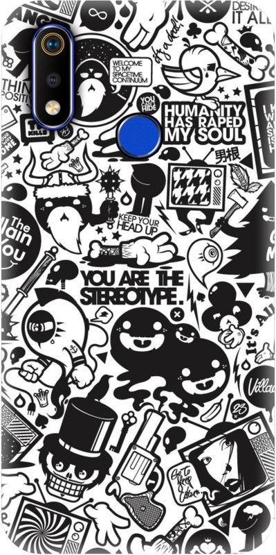 Smutty Back Cover for Realme 3i, RMX1827 - Doodle Print  (Multicolor, Hard Case, Pack of: 1)