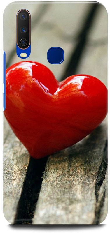 JUGGA Back Cover for vivo Y12, 1904, RED, HEART, COUPLE, LOVE  (Red, Hard Case, Pack of: 1)