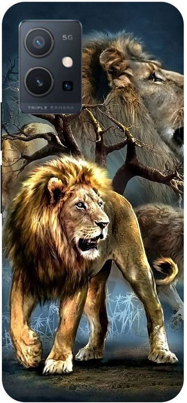 THE NARAYANA COLLECTIONS Back Cover for IQOO U5 5G-V2024A-TIGER,LIONE,KING,ANIMAL,CHEETAH  (Multicolor, Hard Case, Pack of: 1)
