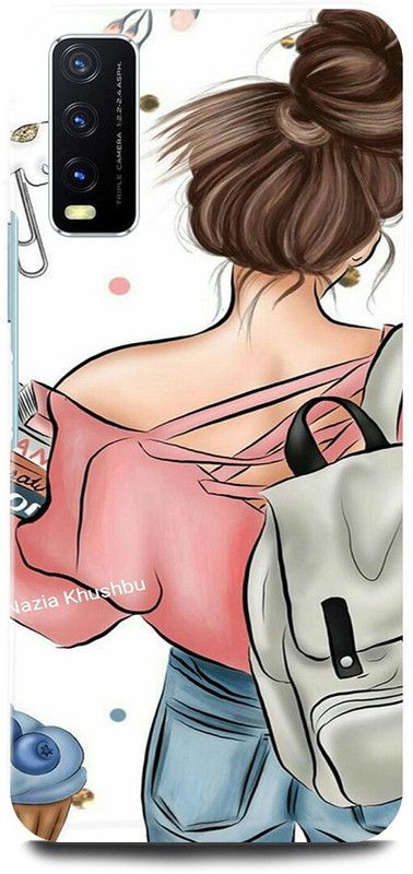 play fast Back Cover for Vivo Y20i, V2027 GIRL, CUTE, GIRL, LOVELY, GIRL, LOVE, BOOKS, ANIME  (White, Hard Case, Pack of: 1)