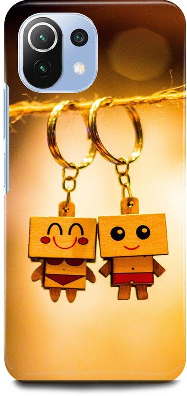 JUGGA Back Cover for Mi 11 Lite, KEY, CHAIN, COUPLE, LOVE  (Gold, Hard Case, Pack of: 1)