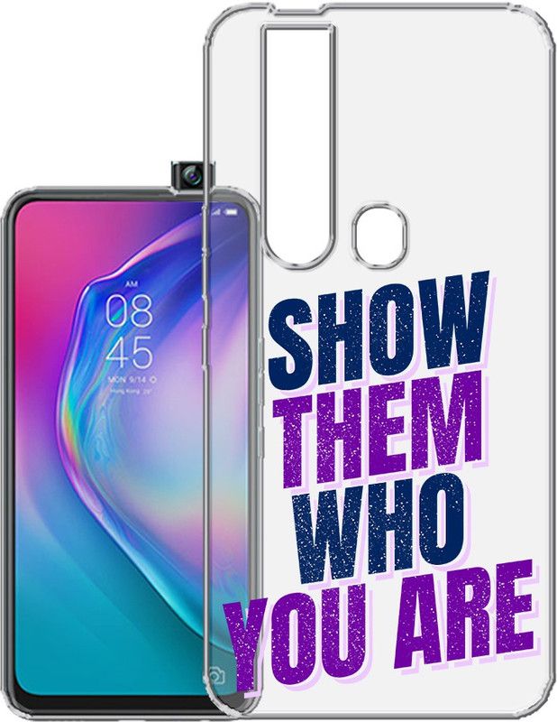 HANIRY Back Cover for Tecno Camon 15 Pro / Tecno CD8 back cover / SHOW THEM WHO YOU ARE TEXT / Design / PNG_81  (Multicolor, Flexible, Silicon, Pack of: 1)