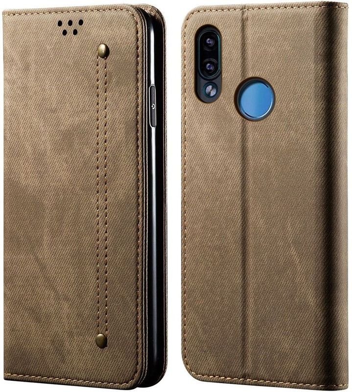 Dg Ming Wallet Case Cover for Redmi Note 7 Pro / Redmi Note 7 / Redmi Note 7s  (Khaki, Magnetic Case, Pack of: 1)