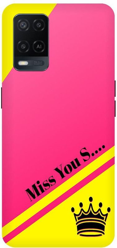 Bluvver Back Cover for Oppo A54, CPH2239, Printed Miss you S Letter Back Cover  (Multicolor, Hard Case, Pack of: 1)