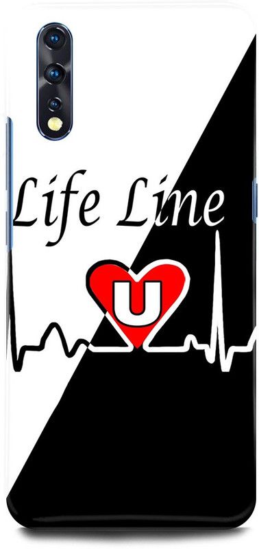JUGGA Back Cover for Vivo S1, 1907, U, NAME, LETTER, ALPHABET, LIFELINE  (Multicolor, Hard Case)