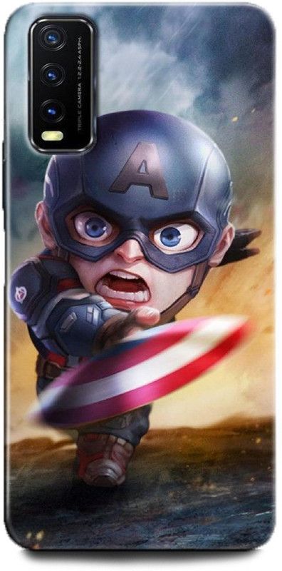 INDICRAFT Back Cover for Vivo Y12G, V2068 CAPTAIN AMERICA, AVENGER, SHIELD, COMICS, MARVEL  (Multicolor, Dual Protection, Pack of: 1)