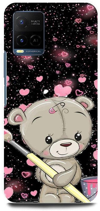 play fast Back Cover for Vivo Y33s, V2109 TEDDY, BEAR, DOLL, CARTOON, ART  (Multicolor, Hard Case, Pack of: 1)