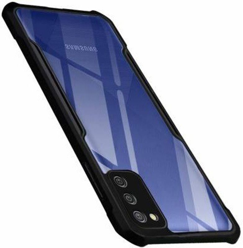 kursa hub Back Cover for Samsung Galaxy A03S  (Black, Transparent, Shock Proof, Pack of: 1)