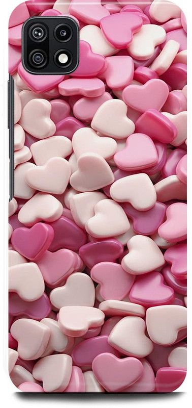JUGGA Back Cover for SAMSUNG Galaxy A22 5G, HEART, CANDIES, PINK, LOVE  (Pink, Hard Case, Pack of: 1)