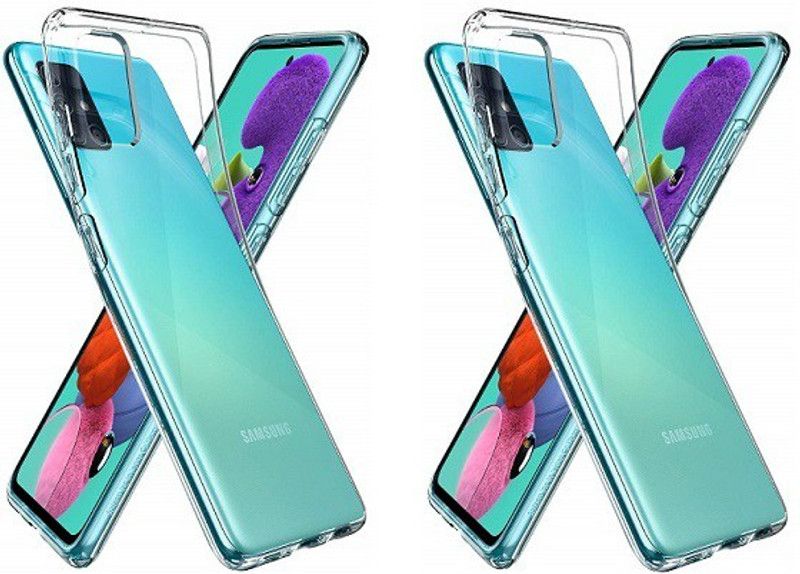NIMMIKA ENTERPRISES Back Cover for samsung galaxy a71 back cover transparent  (Transparent, Shock Proof, Silicon, Pack of: 2)