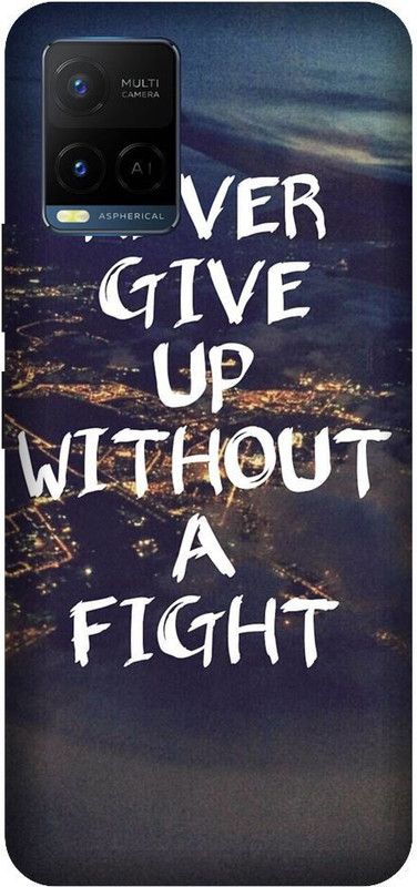BYXIS Back Cover for Vivo Y21 Never give up, motivation, Quotes, Inspiritaional  (Multicolor, Shock Proof, Pack of: 1)
