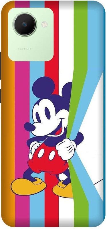 PHONE WALEY.COM Back Cover for Realme C30 , RMX3581 , mickey,minnie,mouse,pink,Printed back cover  (Multicolor, Hard Case, Pack of: 1)
