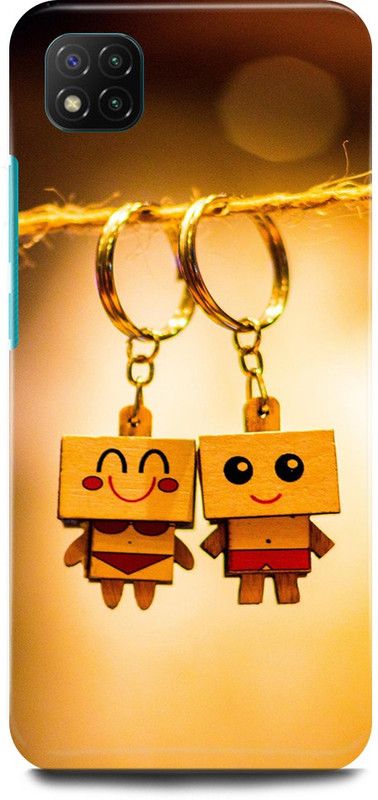 FRONK Back Cover for POCO C3, MZB07RIIN, KEY, CHAIN, COUPLE, LOVE  (Gold, Hard Case, Pack of: 1)