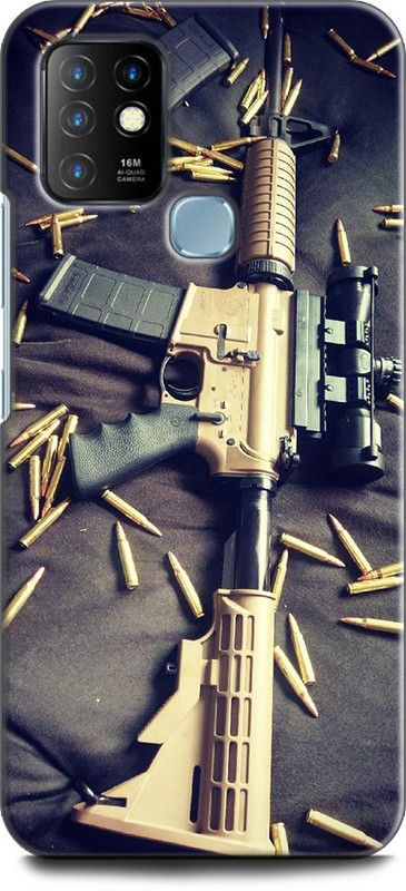 WallCraft Back Cover for Infinix Hot 10 AR-15, ARMY, GUN, GUN BULLETS, MILITARY, RIFLE  (Multicolor, Dual Protection, Pack of: 1)