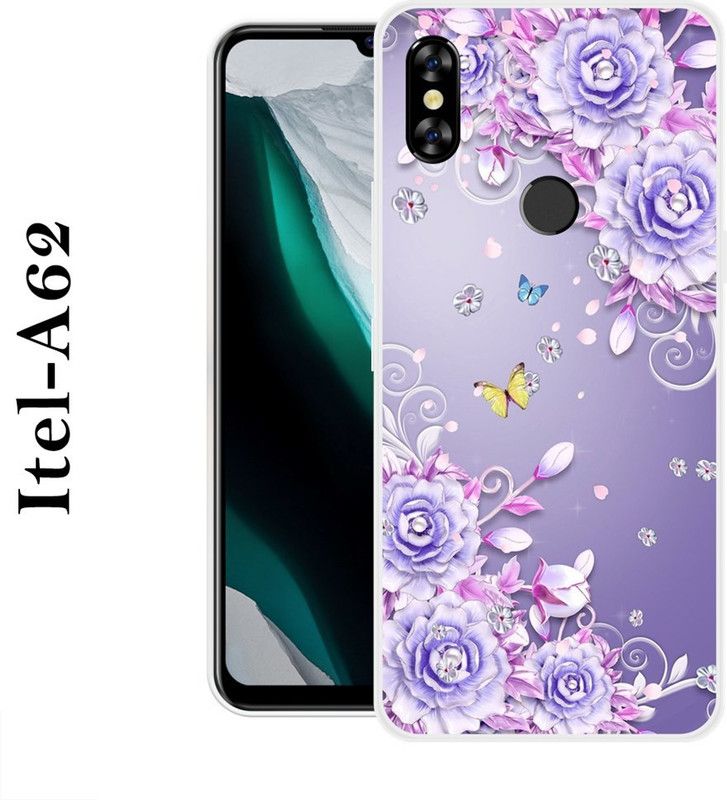 REALKING Back Cover for Itel A62  (Purple, Silicon)