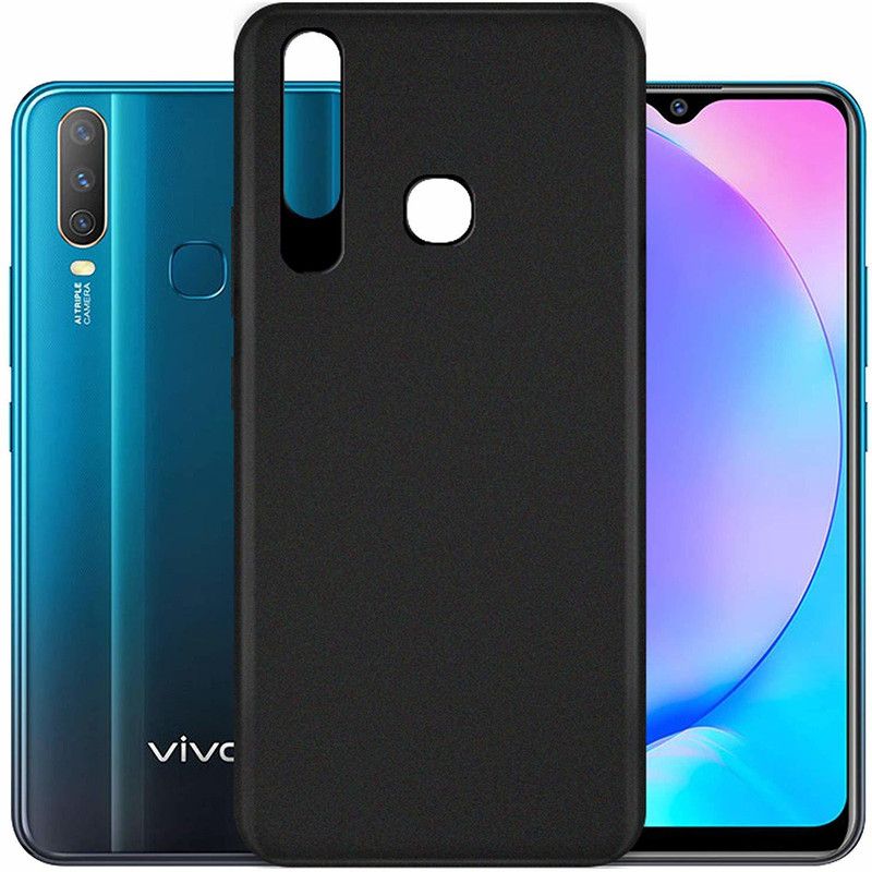 S-Softline Back Cover for Vivo Y17  (Black, Silicon)