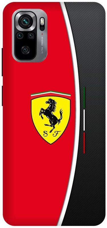DIKRO Back Cover for REDMI Note 10S, MZB08PLIN, FERRARI, CAR, SIGN, LOGO  (Red, Hard Case, Pack of: 1)