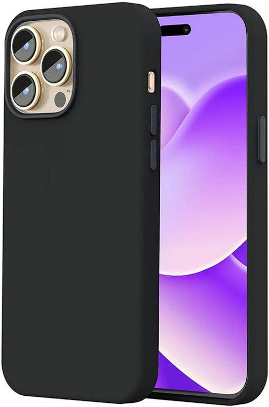 S-Softline Back Cover for Apple iphone 14 Pro, inner Soft Microfiber Cloth Cushion Lining pocket-friendly Slim profile  (Black, Silicon)