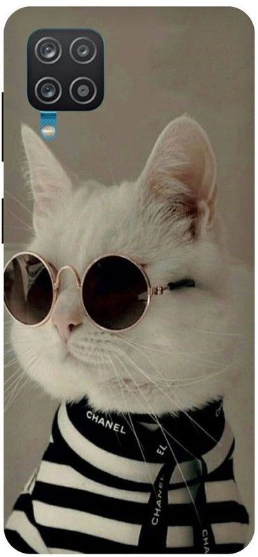 THE NARAYANA COLLECTIONS Back Cover for SAMSUNG GALAXY F12-CAT,BILLI,STYLISH,CUTE,ANIMAL  (Multicolor, Hard Case, Pack of: 1)