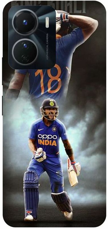 JUGGA Back Cover for vivo Y16, V2204, VIRAT,KOHLI, INDIAN, PLAYER, RCB  (Black, Hard Case, Pack of: 1)
