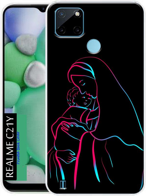 LUCASTENN Back Cover for Realme C21Y  (Black, Dual Protection, Silicon, Pack of: 1)