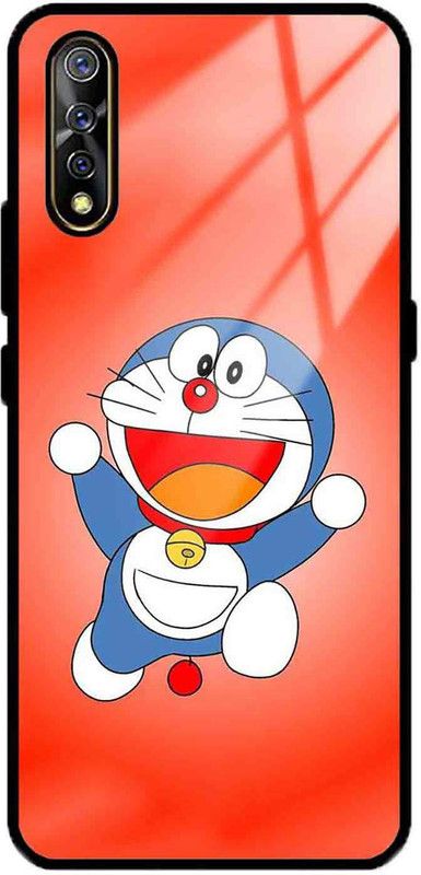 NDCOM Back Cover for VIVO Z1x Red Blue Cartoon Printed Glass Case  (Multicolor, Grip Case, Pack of: 1)