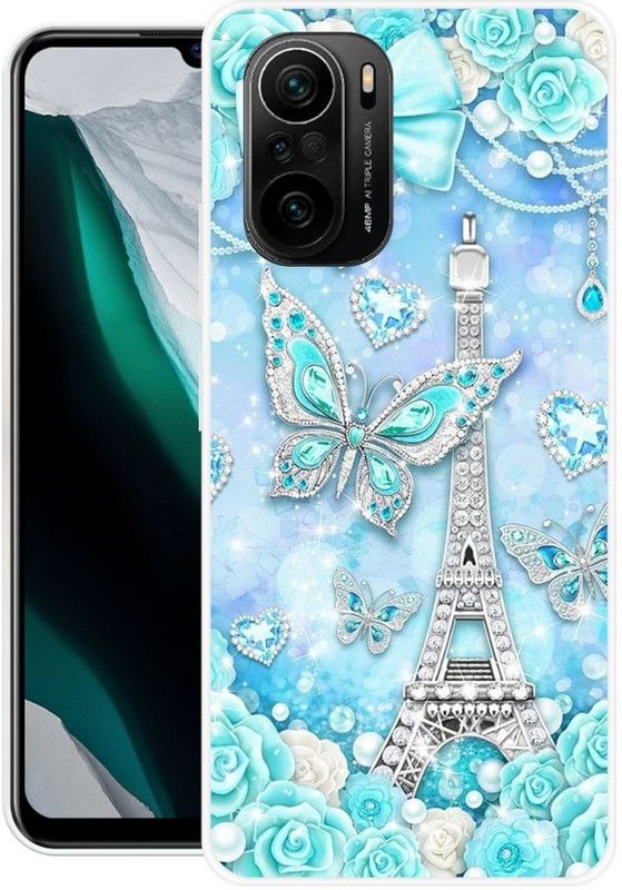 BLUEBUG Back Cover for Mi 11x  (Blue, Silver, Grip Case, Silicon, Pack of: 1)
