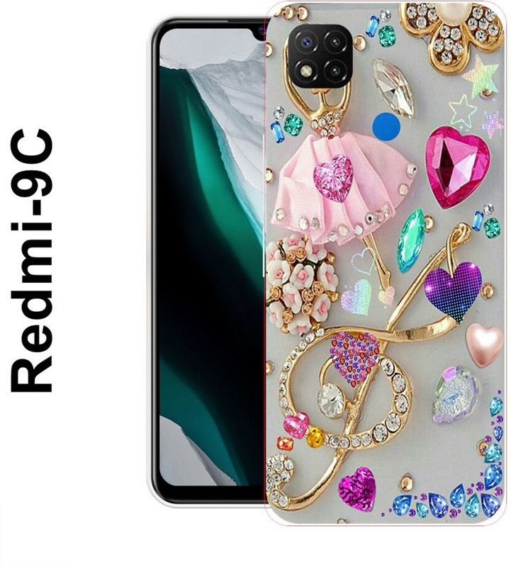 REALKING Back Cover for Redmi 9C  (Multicolor, Silicon)
