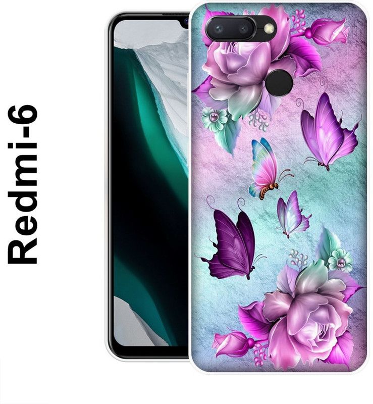 KUDI Back Cover for Redmi 6  (Pink, Blue, Silicon)
