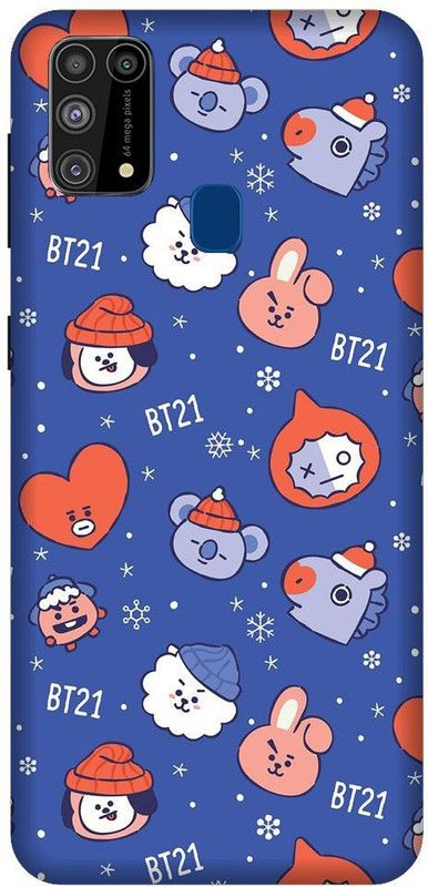 Vinsmoke Back Cover for Samsung M21 BT21, BTS, koya, RJ, Shooky, Mang, Chimmy, Tata, Cooky  (Multicolor, Shock Proof, Pack of: 1)