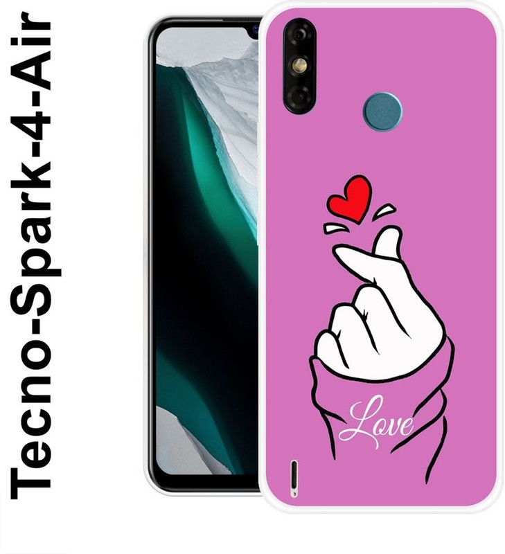 KLC Back Cover for Tecno Spark 4 Air  (Pink, White, Silicon)