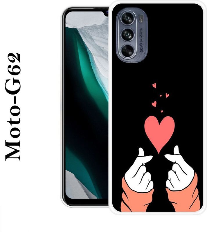 SIMAWAT Back Cover for Motorola Moto G62  (Black, Orange, Grip Case, Silicon)