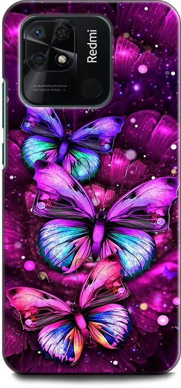 KEYCENT Back Cover for REDMI 10 BUTTERFLY, FLOWERS, ABSTRACT, TEXTURE, COLORFULL  (Multicolor, Shock Proof, Pack of: 1)