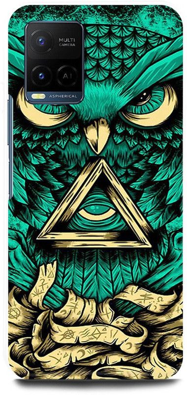 FIKORA Back Cover for Vivo Y21T, V2135, OWL, NIGHTWATCH, ABEJ, BEOGRAD, TRIPPYOWL  (Green, Hard Case, Pack of: 1)