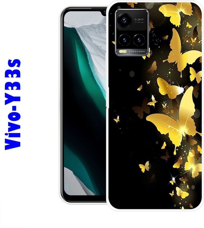 CellWorld Back Cover for Vivo Y33s  (Black, Gold, Grip Case, Silicon)