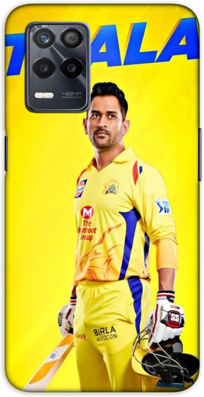 iprinto Back Cover for Realme 9 5G Ms Dhoni Sports Back Cover  (Yellow, Hard Case, Pack of: 1)