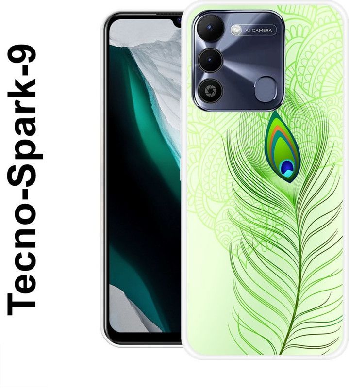 INDIALAND Back Cover for Tecno Spark 9  (Green, Silicon)