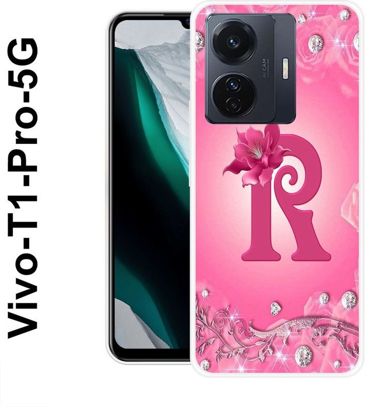 BAGRA Back Cover for Vivo T1 Pro 5G  (Pink, Silver, Grip Case, Silicon)