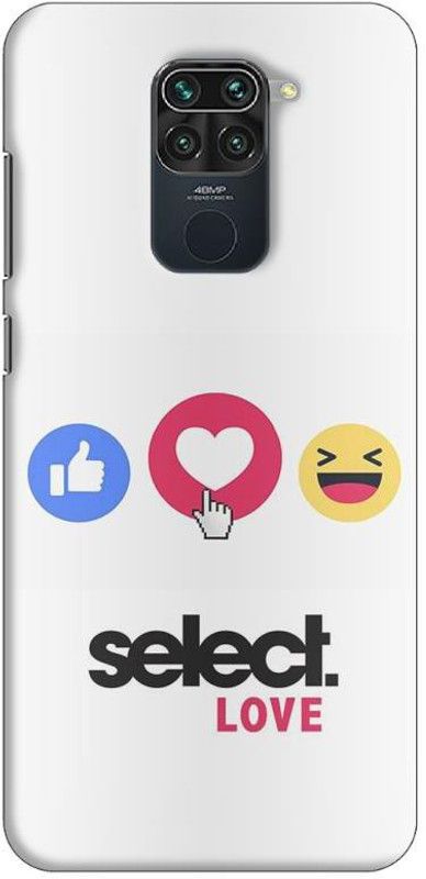 NDCOM Back Cover for Redmi Note 9 Cool Emoji With Text Select Love Printed  (Multicolor, Hard Case, Pack of: 1)