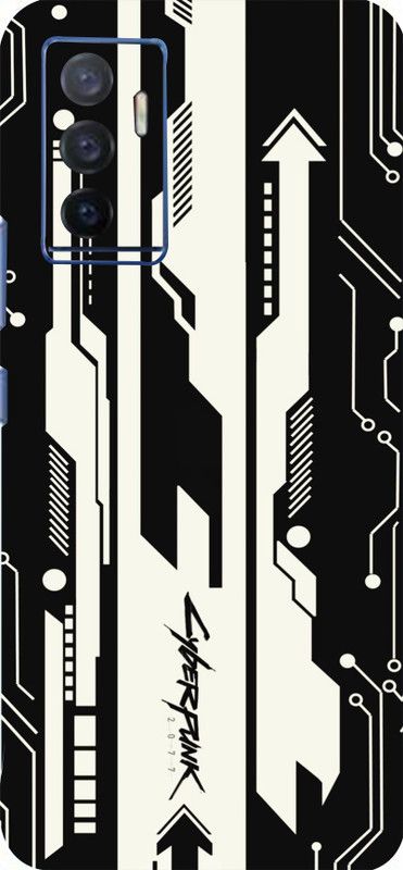 Mclaxa White Cyberpunk Back Skin Guard, White Cyberpunk, Vivo V23e Mobile Skin  (White Cyberpunk With Super Matte Finish)