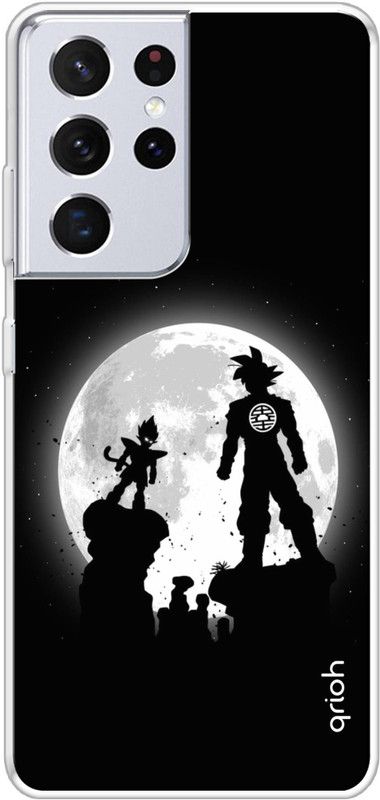 QRIOH Back Cover for Samsung Galaxy S21 Ultra  (Black, White, Grip Case, Silicon, Pack of: 1)