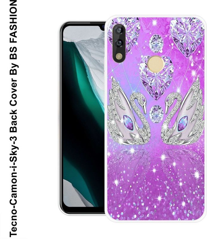 BSRAJ Back Cover for Tecno Camon i Sky 3  (Purple, Silver, Silicon)