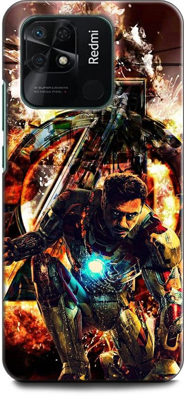 KEYCENT Back Cover for REDMI 10 Power IRON MAN, AVENGERS LOGO, SIGN, MARVEL, AVENGER, COMIC  (Multicolor, Shock Proof, Pack of: 1)