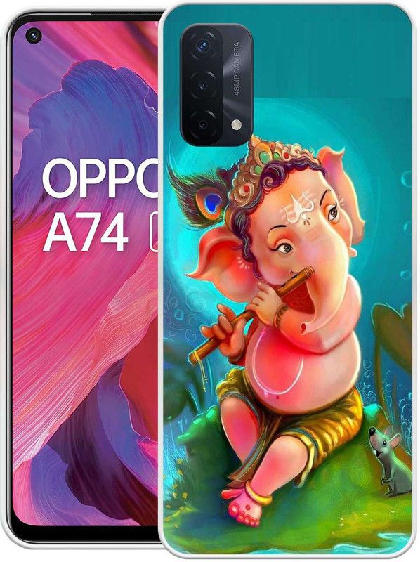 RJ14 (Online) Back Cover for OPPO A74  (Green, Grip Case, Silicon)