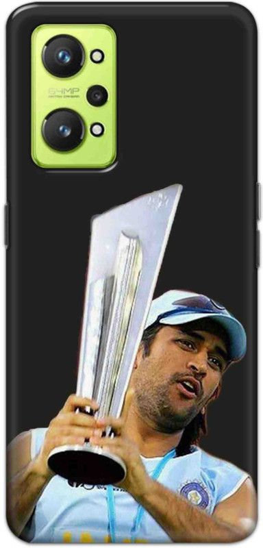 NDCOM Back Cover for Realme GT 2 MS Dhoni With Trophy Printed  (Multicolor, Hard Case, Pack of: 1)