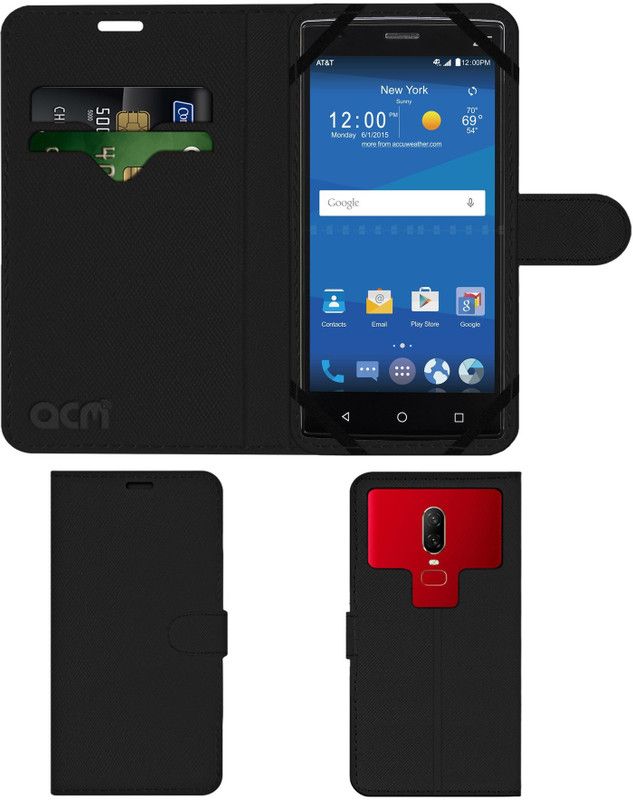 ACM Flip Cover for Zte Zmax 2  (Black, Cases with Holder, Pack of: 1)