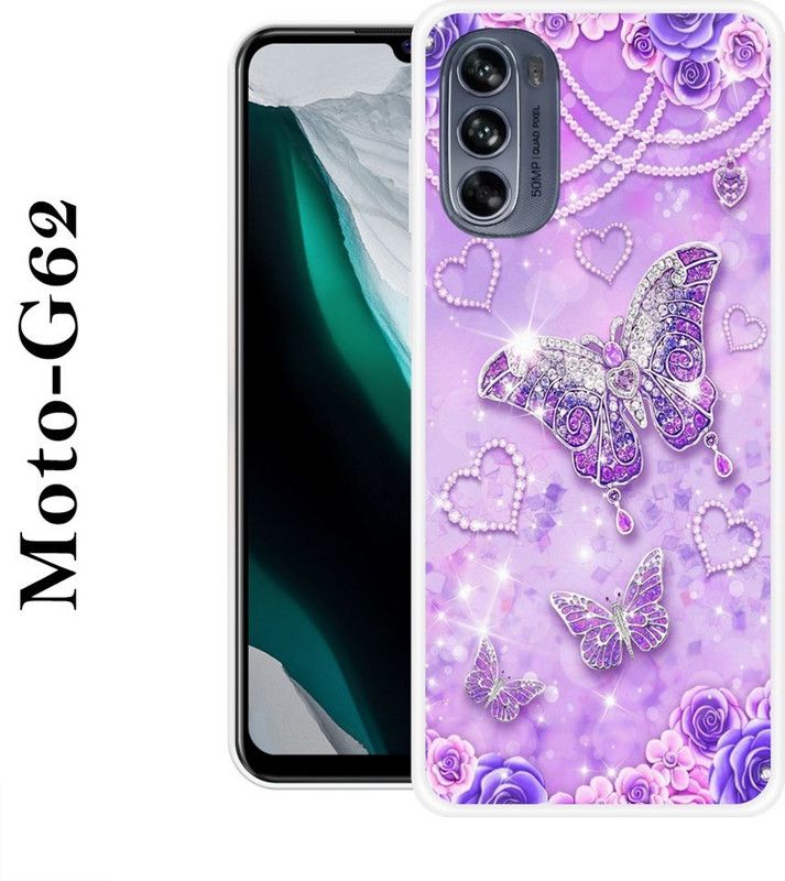 SHIVKUDI Back Cover for Motorola Moto G62  (Purple, Grip Case, Silicon)
